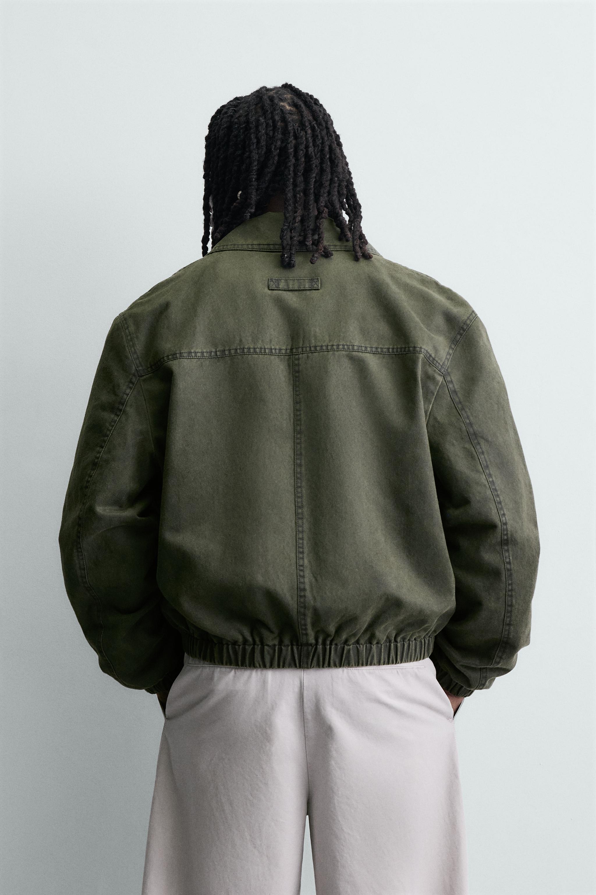 WASHED EFFECT FAUX SUEDE JACKET